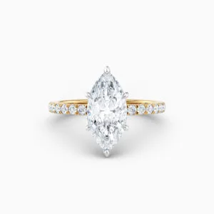 marquise diamond yellow gold diamond solitaire