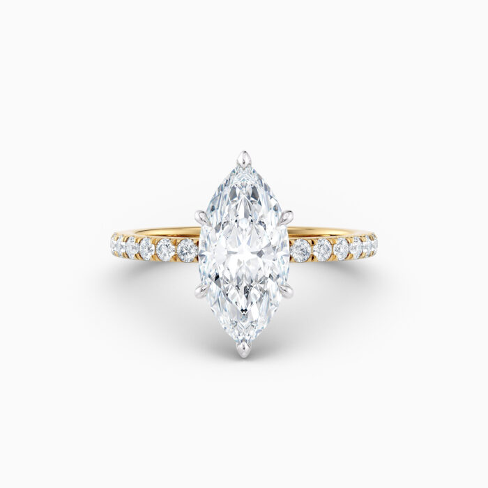 marquise diamond yellow gold diamond solitaire