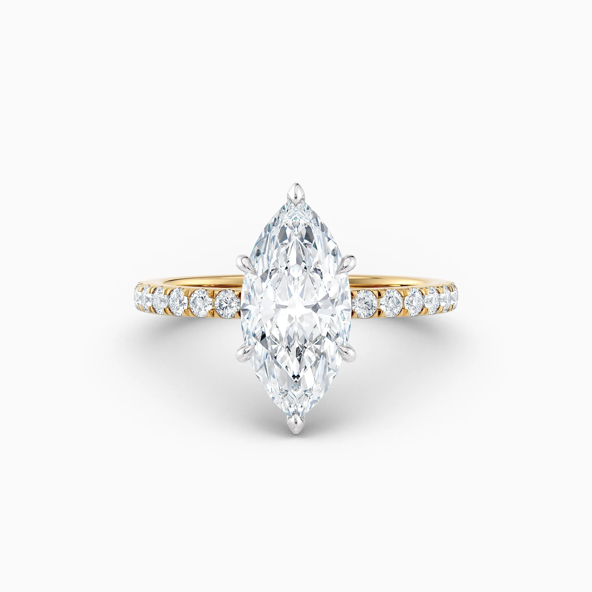 marquise diamond yellow gold diamond solitaire