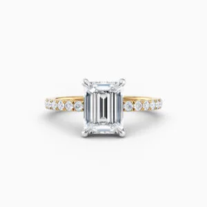 emerald cut yellow gold diamond solitaire engagement ring
