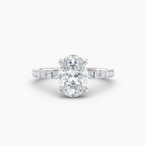 oval cut solitaire engagement ring in white gold