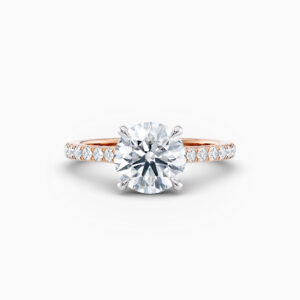 round cut rose gold diamond solitaire engagement ring