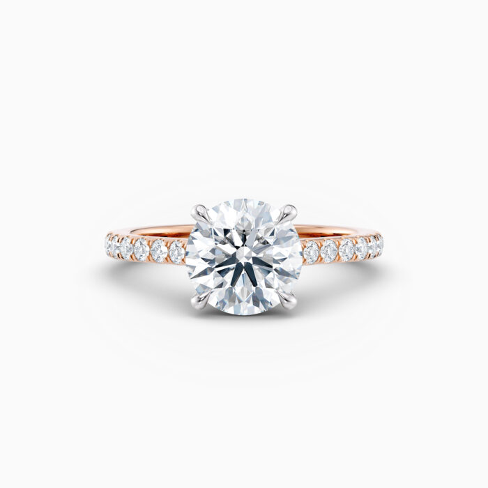 round cut rose gold diamond solitaire engagement ring