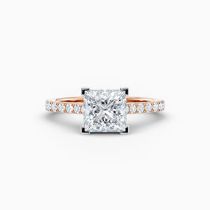 princess cut single stone diamond engagement ring