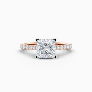 princess cut single stone diamond engagement ring