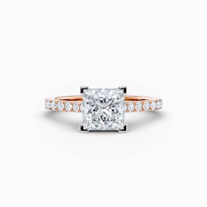 princess cut single stone diamond engagement ring