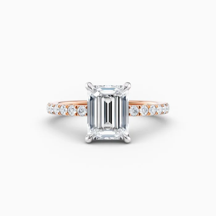 Emerald Cut Diamond Band — Rose Gold