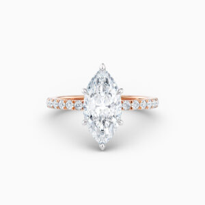 marquise diamond solitaire engagement ring in rose gold