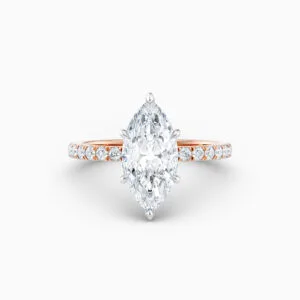 marquise diamond solitaire engagement ring in rose gold