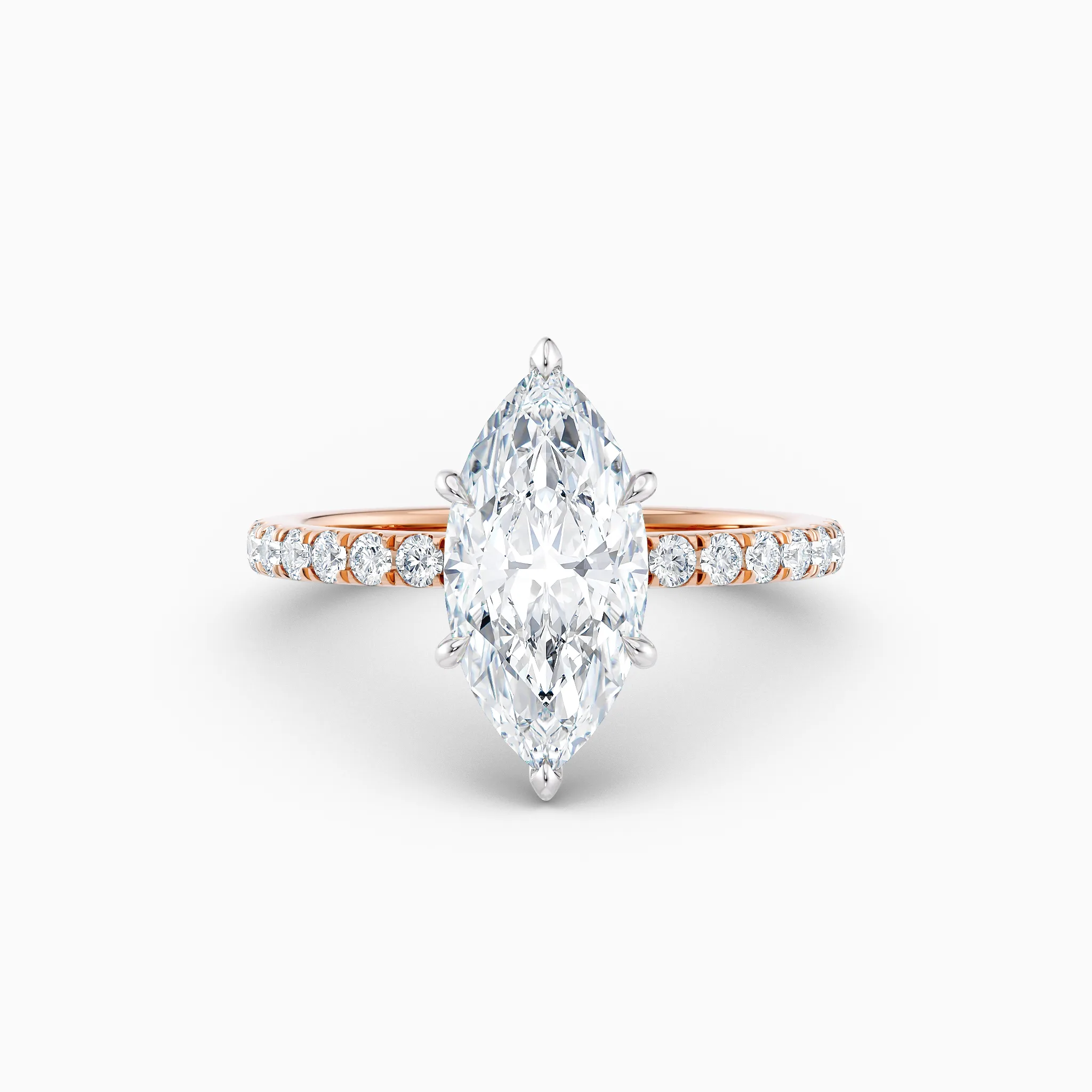 marquise rose gold solitaire diamond engagement ring
