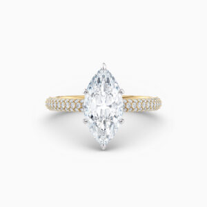 marquise solitaire diamond engagement ring in yellow gold