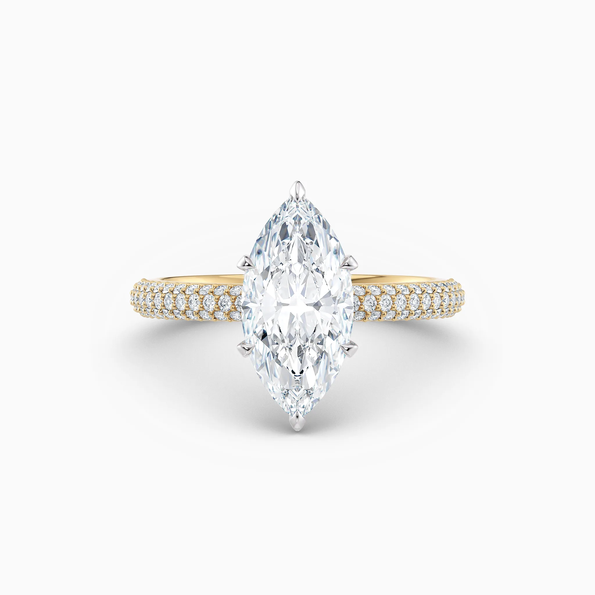 marquise solitaire diamond engagement ring in yellow gold