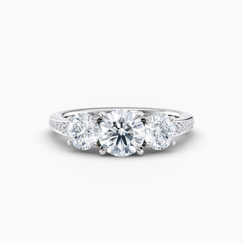 Engagement Rings & Coloured Stones in 2026 That You’ll Love 177 18ct white gold 3 stone engagement ring