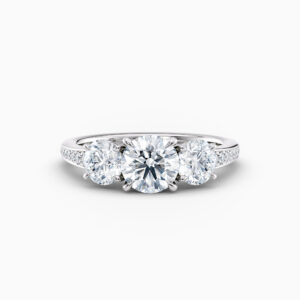 18ct white gold 3 stone engagement ring