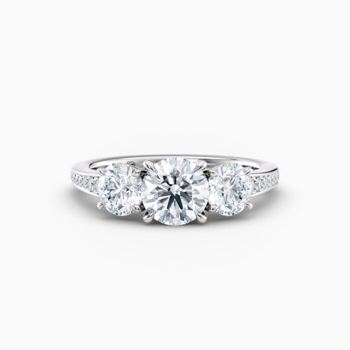 18ct white gold 3 stone engagement ring