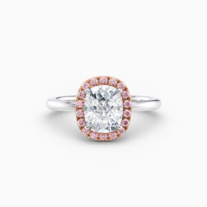 pink diamond halo engagement ring