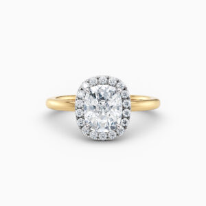 cushion cut halo diamond engagement ring