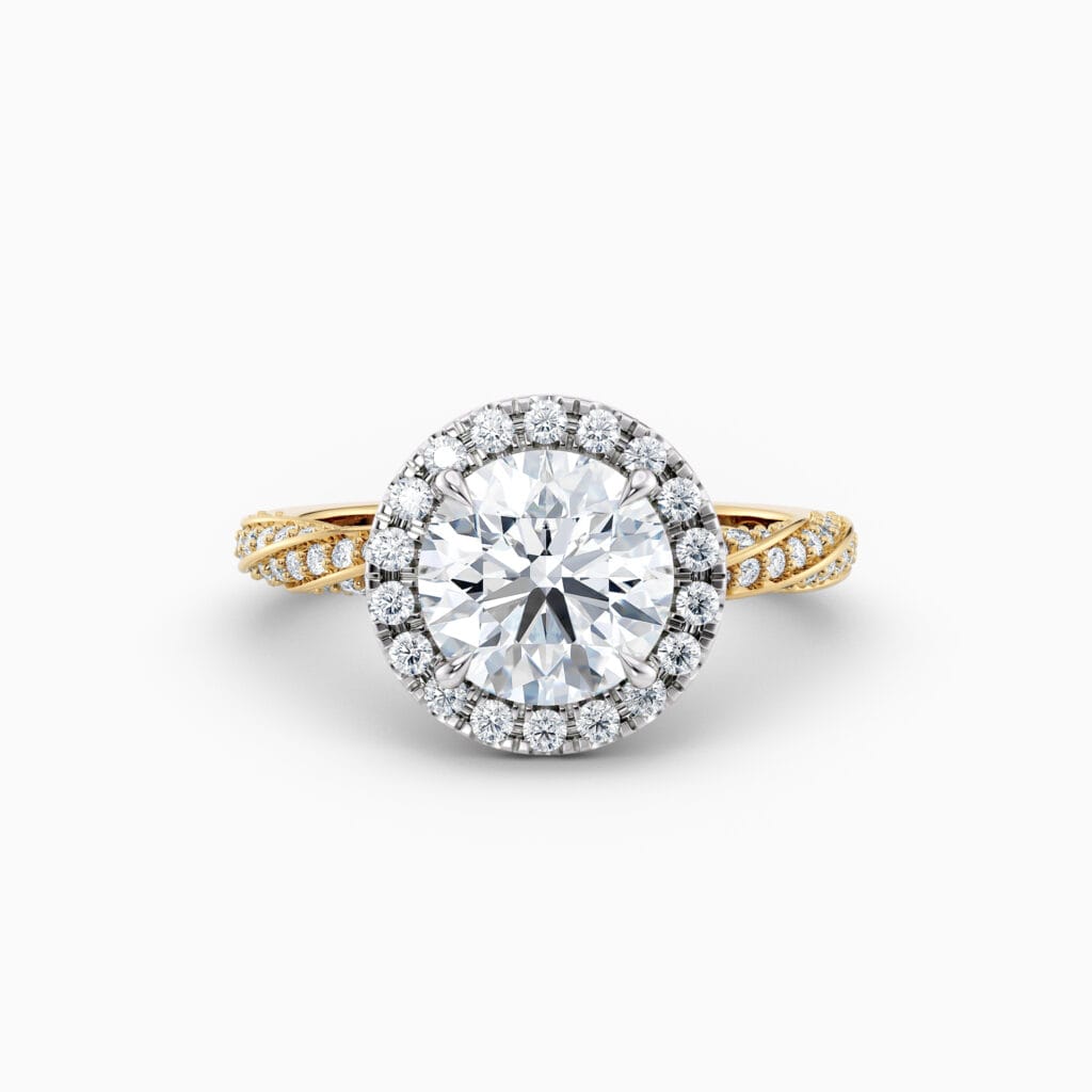 Engagement Rings & Coloured Stones in 2026 That You’ll Love 61 yellow gold round halo engagement ring
