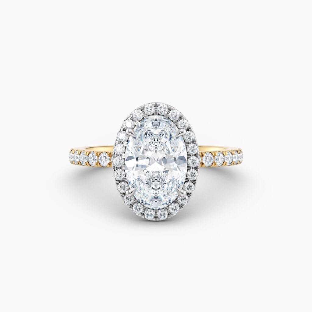 oval halo diamond engagement ring