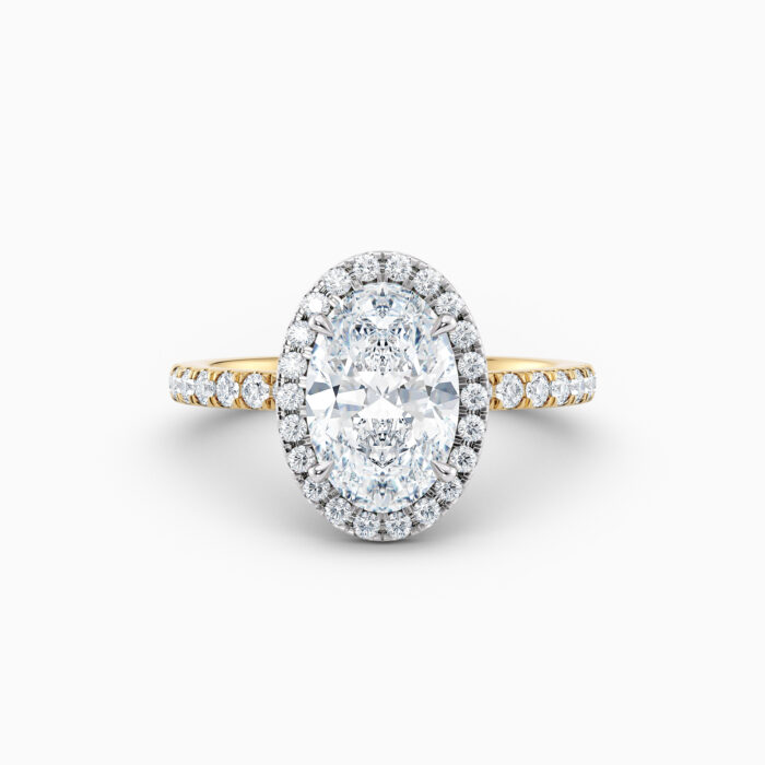 oval halo diamond engagement ring