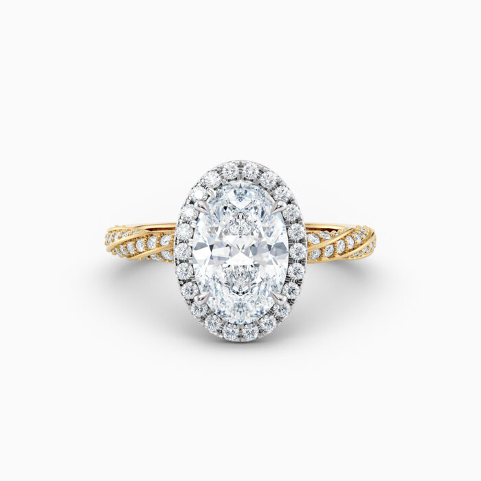 oval halo diamond engagement ring