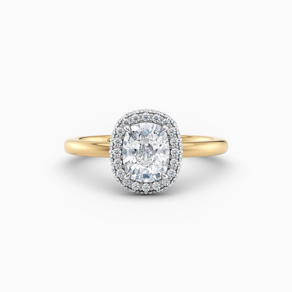 Engagement Rings & Coloured Stones in 2026 That You’ll Love 28 cushion cut halo diamond engagement ring