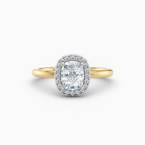 cushion cut halo diamond engagement ring