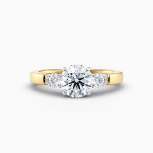 yellow gold 3 stone engagement ring