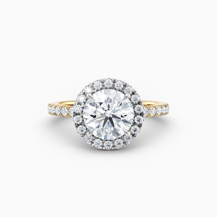 yellow gold halo engagement ring