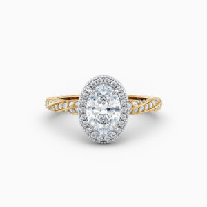 oval halo yellow gold engagement ring