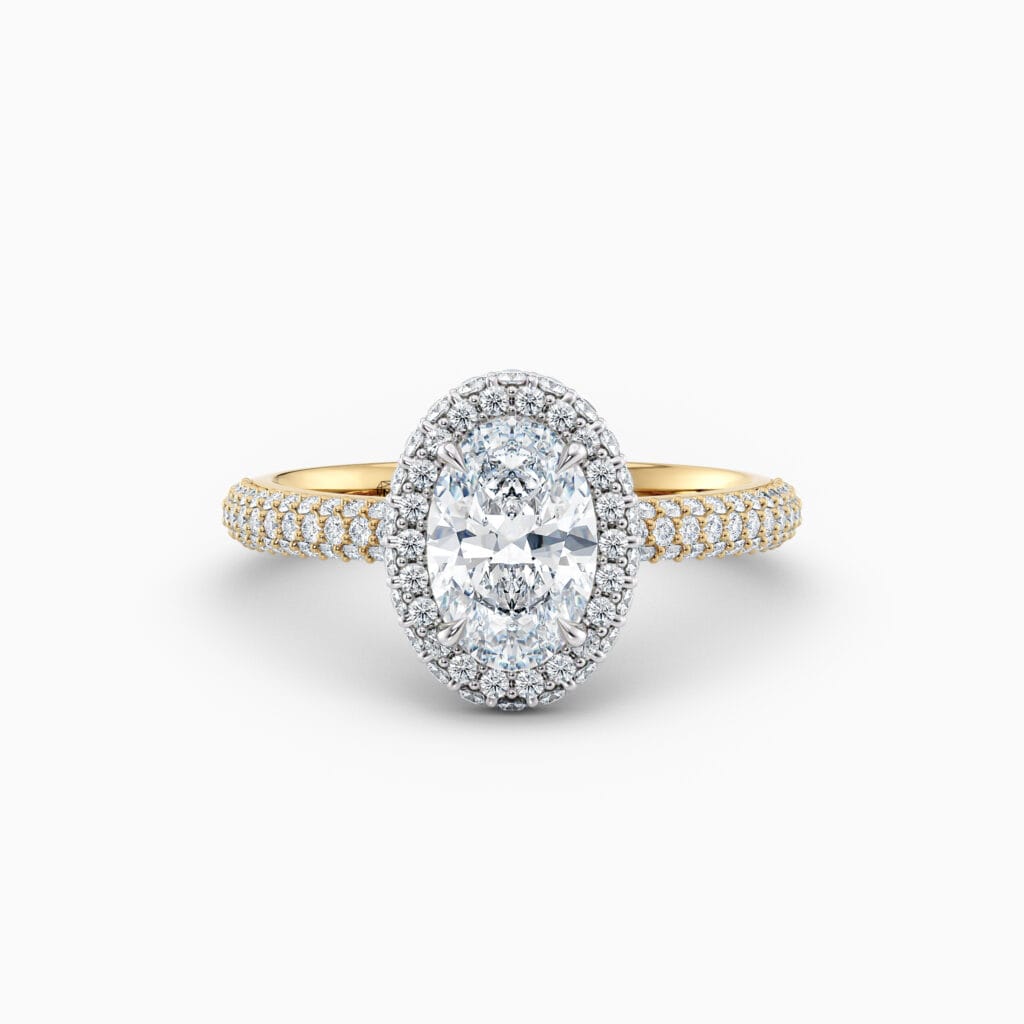 Engagement Rings & Coloured Stones in 2026 That You’ll Love 64 oval pave double halo engagement ring