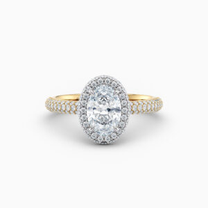 oval pave double halo engagement ring