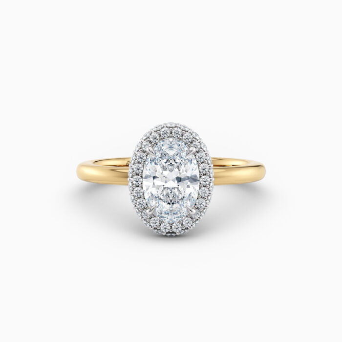 oval pave yellow gold engagement ring