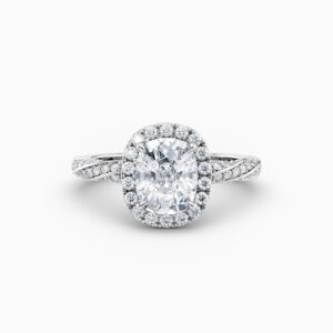 cushion cut halo engagement ring