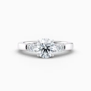 3 stone white gold engagement ring