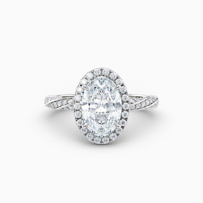 oval halo engagement ring