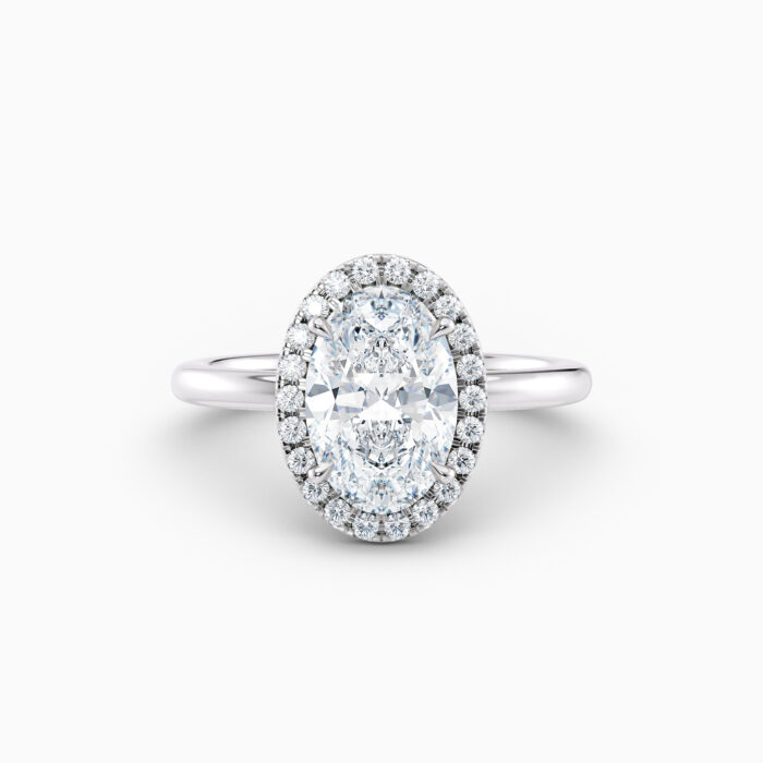 white gold oval halo engagement ring