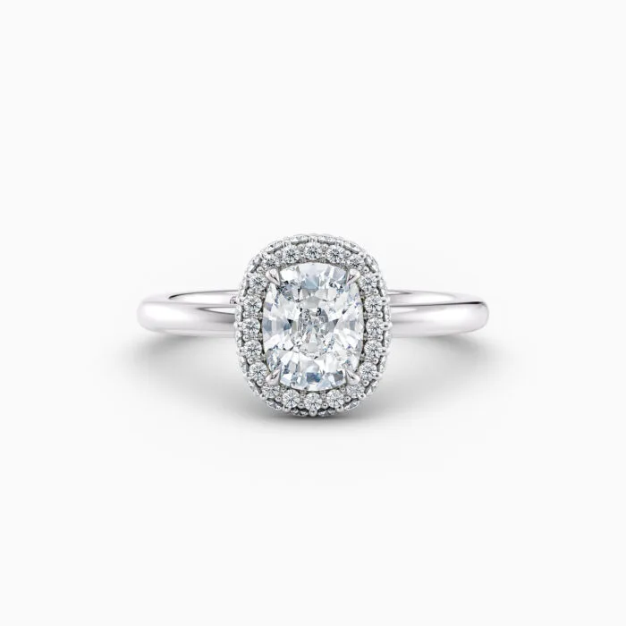 Baguette channel platinum engagement ring