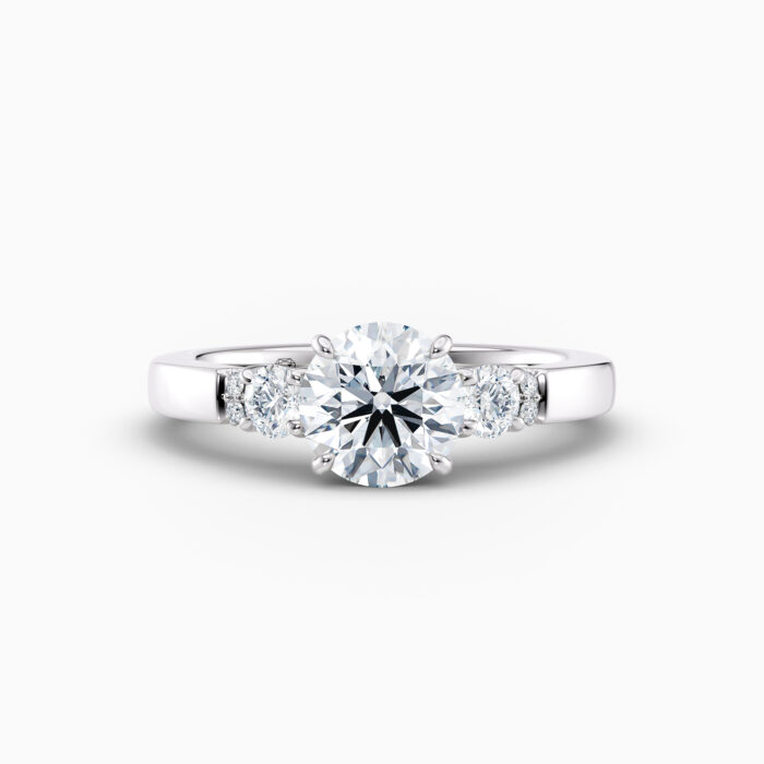 3 stone white gold engagement ring