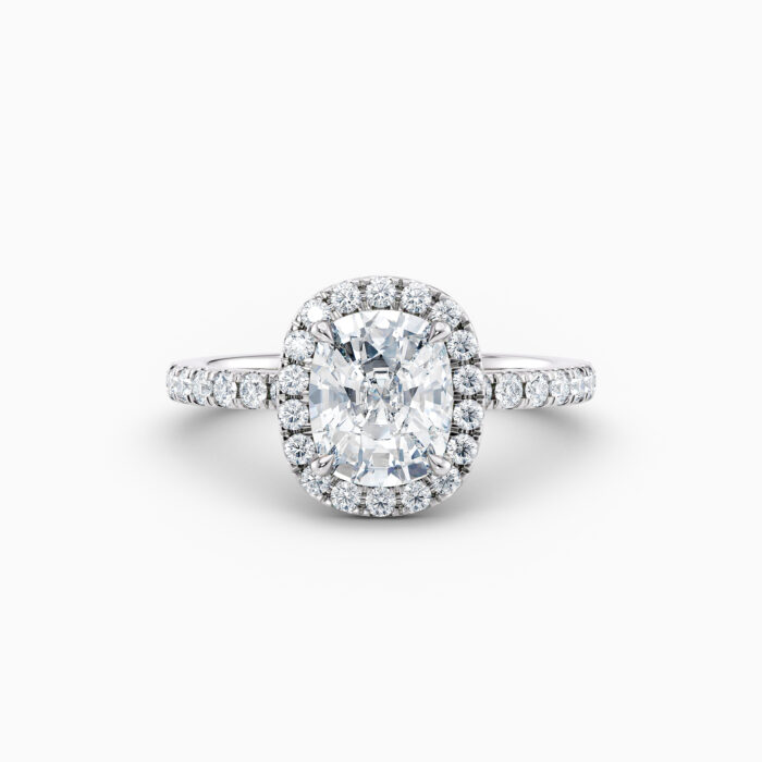 cushion diamond halo diamond engagement ring