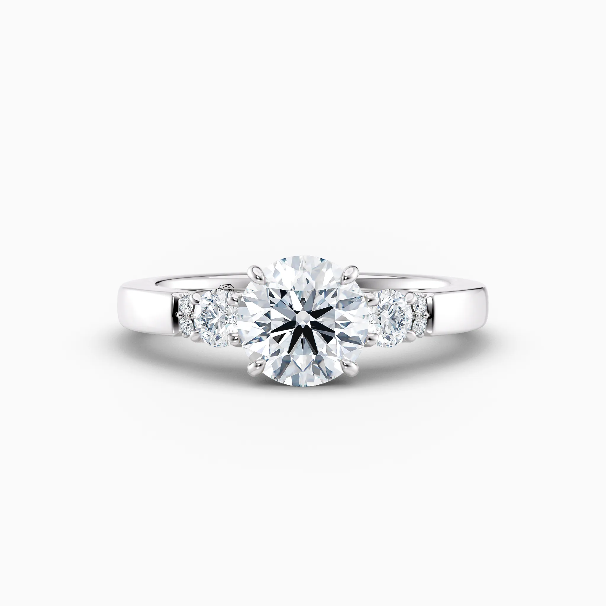 3 stone white gold engagement ring
