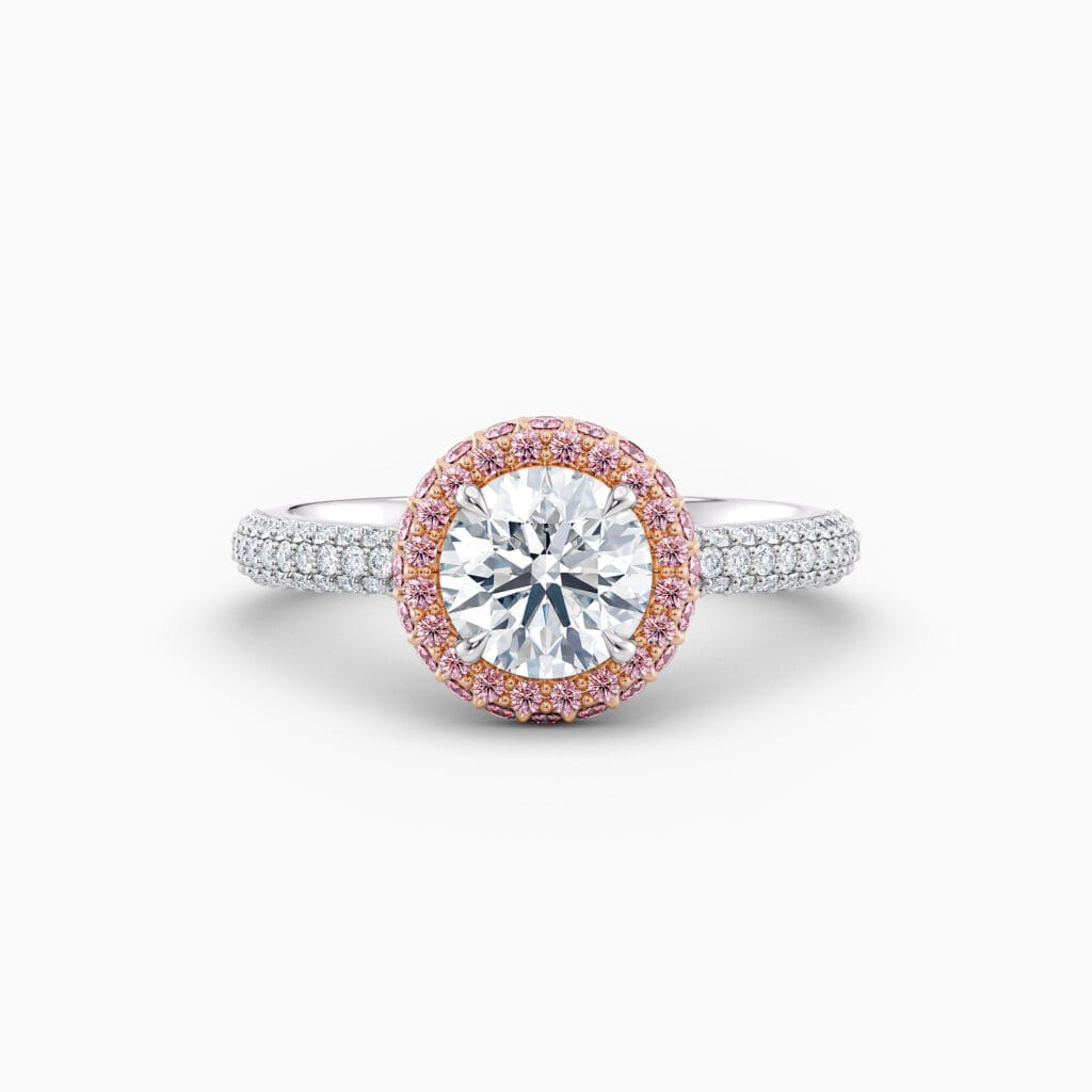 Engagement Rings & Coloured Stones in 2026 That You’ll Love 65 platinum and rose gold halo engagement ring