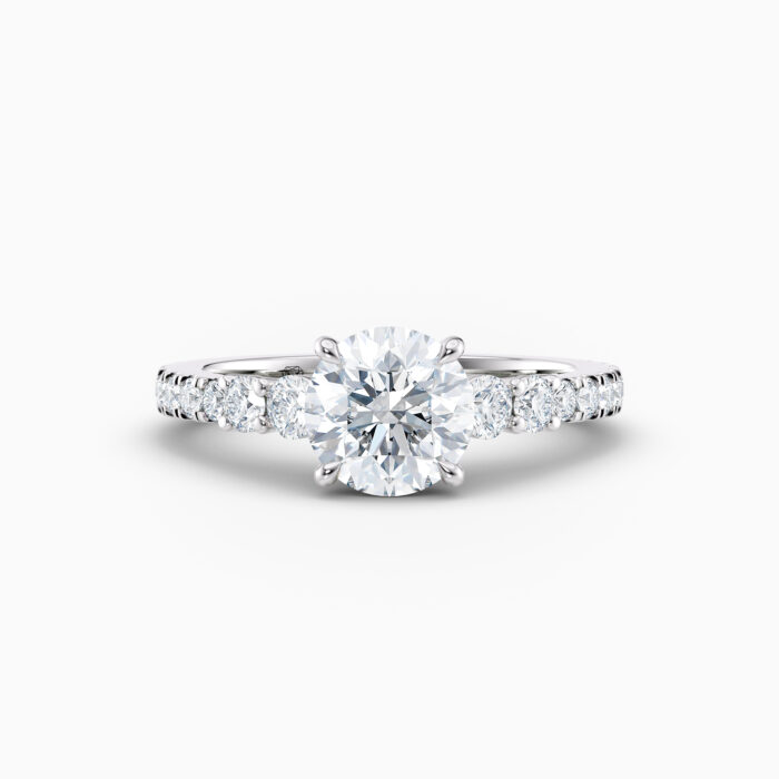 white gold 5 stone diamond engagement ring