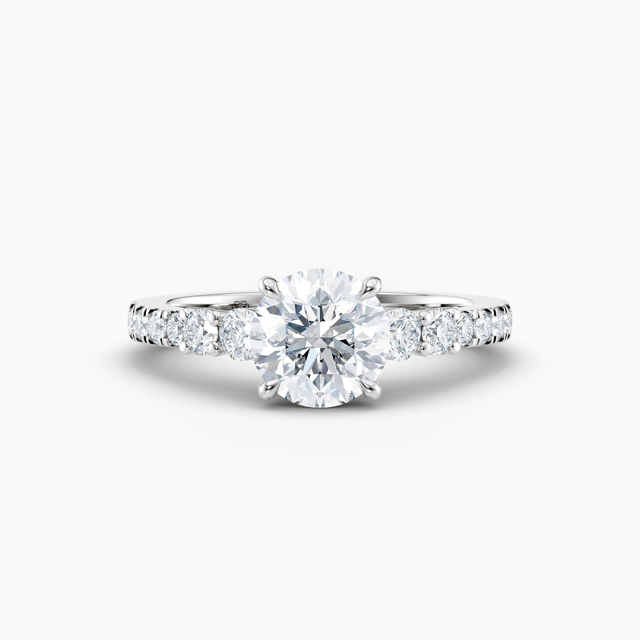 white gold 5 stone diamond engagement ring