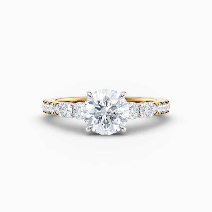 5 stone diamond engagement ring in yellow gold