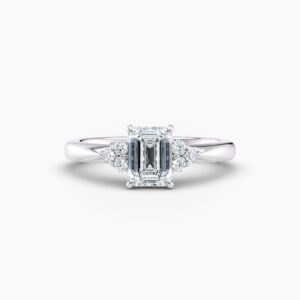 white gold emerald cut engagement ring