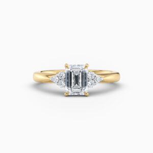 emerald cut yellow gold engagement ring