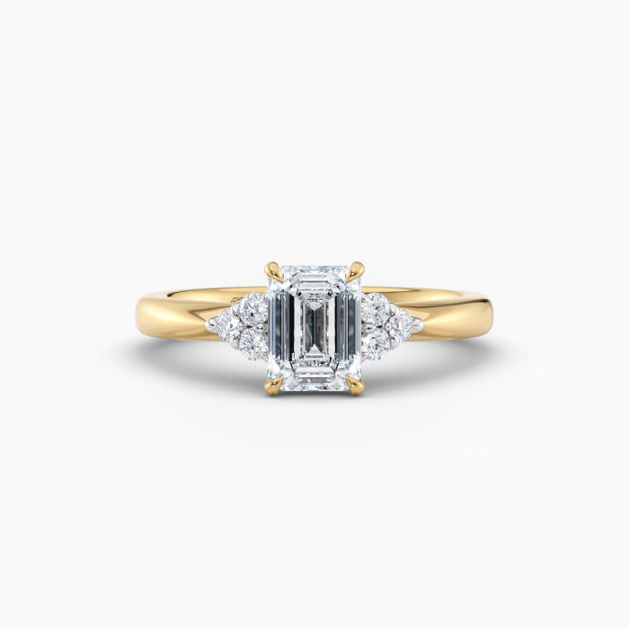 emerald cut yellow gold engagement ring