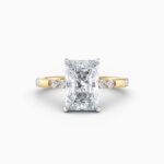 2ct radiant diamond ring set in yellow gold