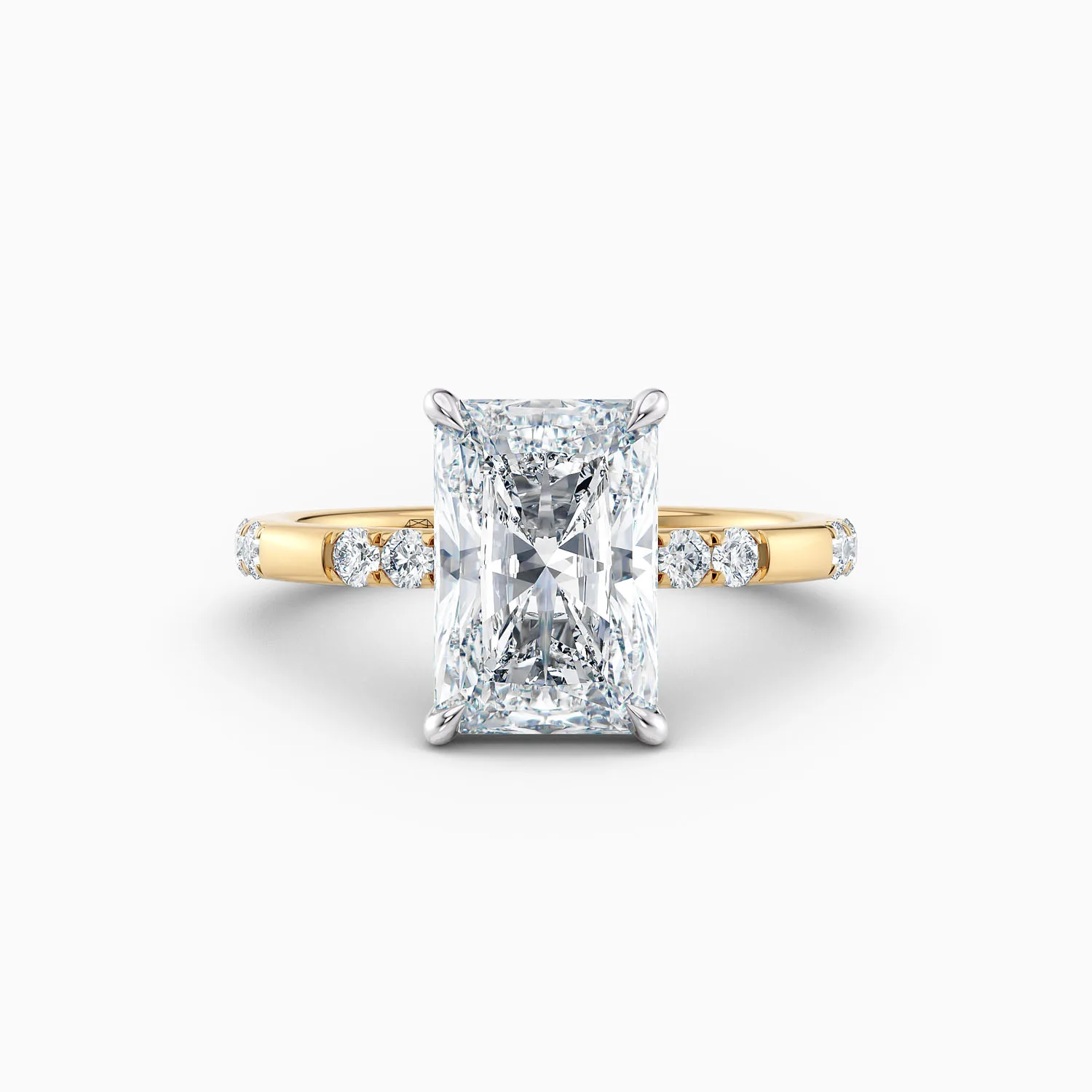 2ct radiant diamond ring set in yellow gold